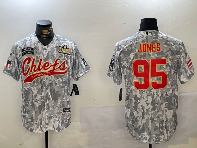 Men Kansas City Chiefs #95 Jones Nike Arctic Camo 2024 Salute to Service Limited NFL Jersey style 2